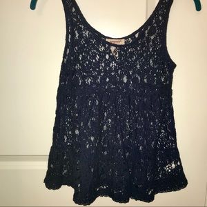 Lace Navy Top
